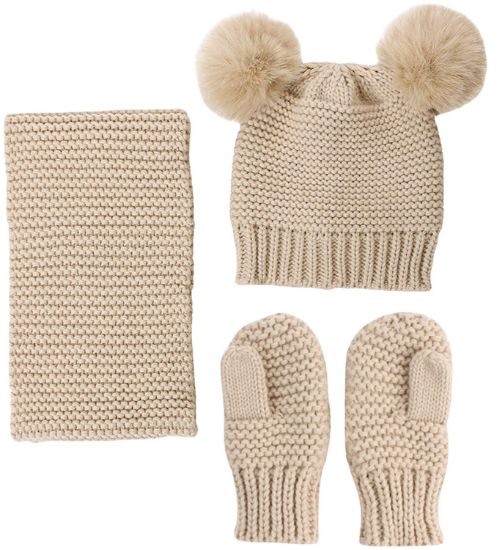 图片 Womens Winter Knit Beanie Hats Touchscreen Gloves Warm Wool Hat and Gloves Set Skull Caps with Fleece Lined