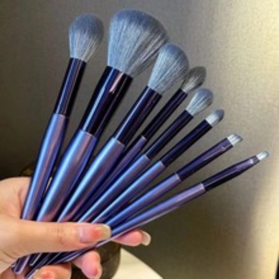 图片 GA  Makeup Brush Set Blue Smoke Purple 8 Pack