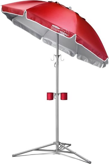 图片 1Wondershade Portable Sun Shade Umbrella, Lightweight Adjustable Instant Sun Protection - Red
