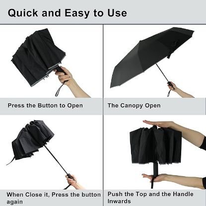 图片 ZAODINI Umberlla for Rain and Sun Protection-UV Block Windproof Compact Medium Umbrella for Car, Backpack