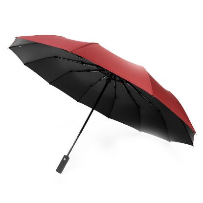 图片 Inverted Umbrella Windproof - Large Canopy but Compact Folding Umbrellas for Rain, Lightweight Travel Umbrella, Reverse Umbrella Automatic Open and Close, Strong Automatic Umbrella, Burgundy